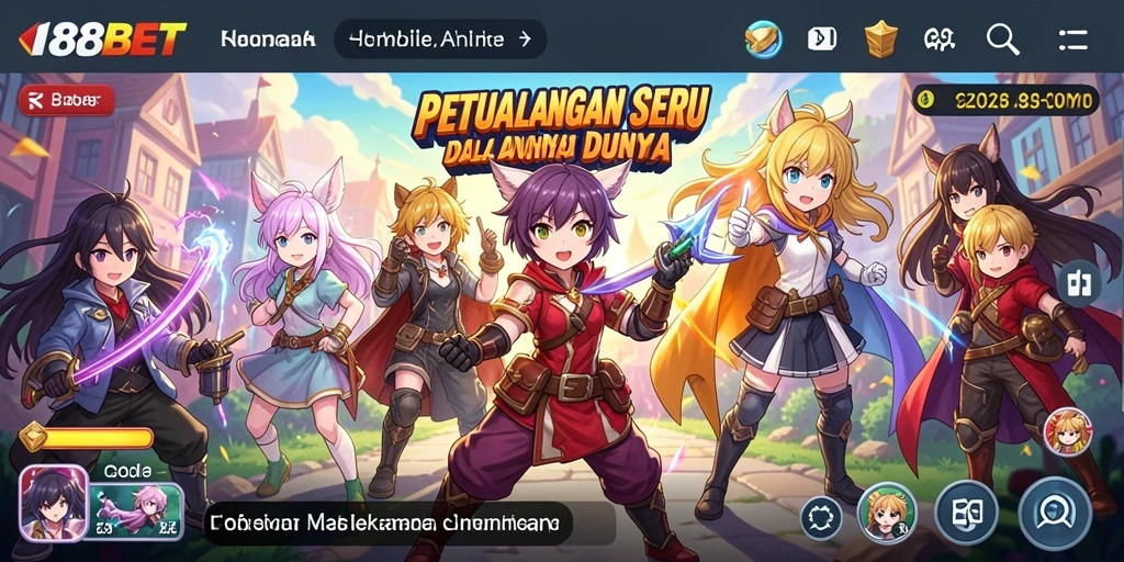 Screenshot gameplay 188BET menampilkan aksi seru dan karakter Anime.