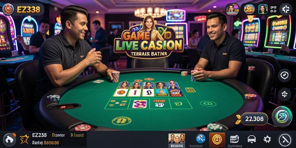 Tampilan gameplay menarik Live Casino dengan dealer langsung.
