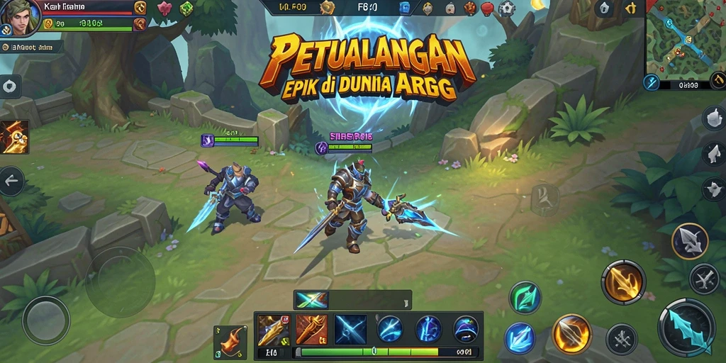 Tangkapan layar F08 menunjukkan pertarungan epik di dunia fantasi.