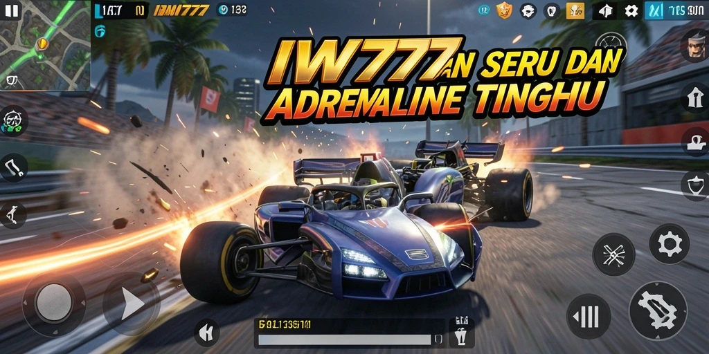 Gameplay menegangkan dari IW777 yang penuh aksi balapan.