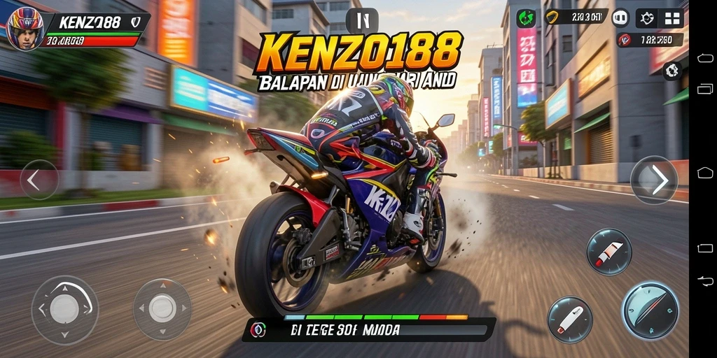 Tampilan seru dari gameplay balapan motor KENZO188.