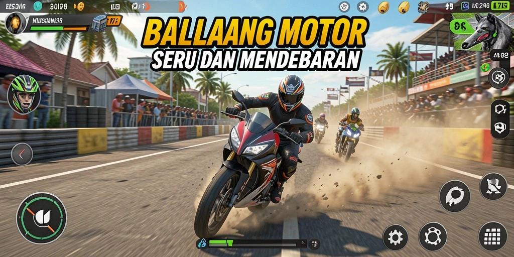 Gameplay seru balapan motor di MUSANG178.