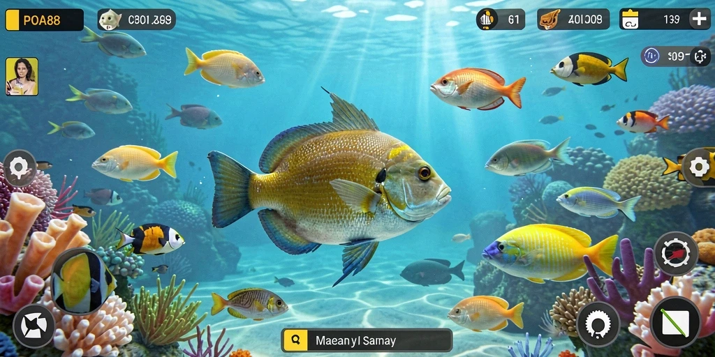 Screenshot gameplay POA88 menunjukkan ketegangan saat menangkap ikan besar.