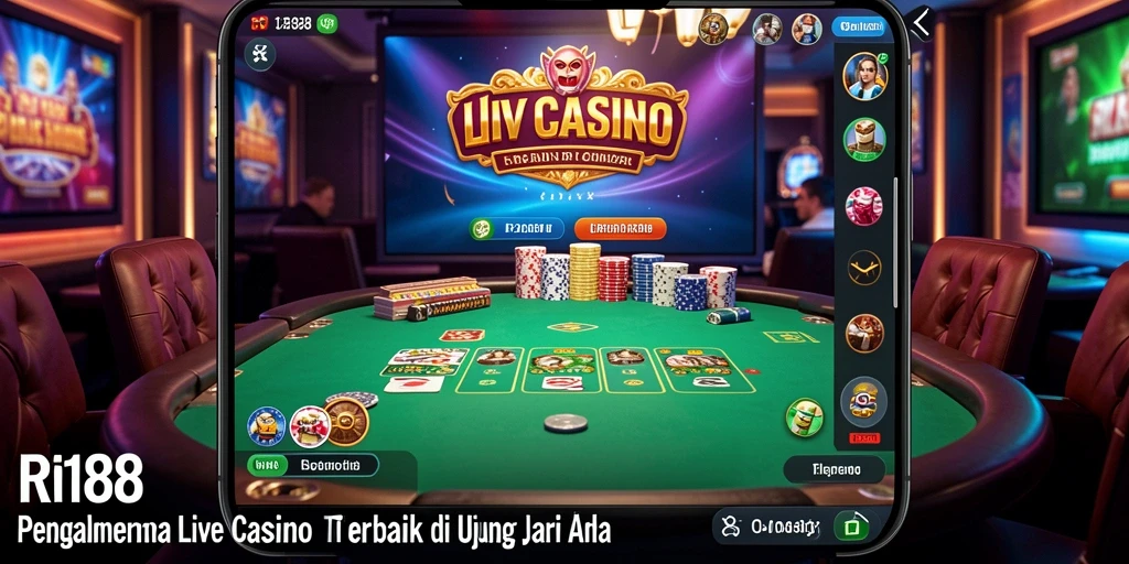 Screenshot game RI188 yang menampilkan dealer langsung dalam aksi.