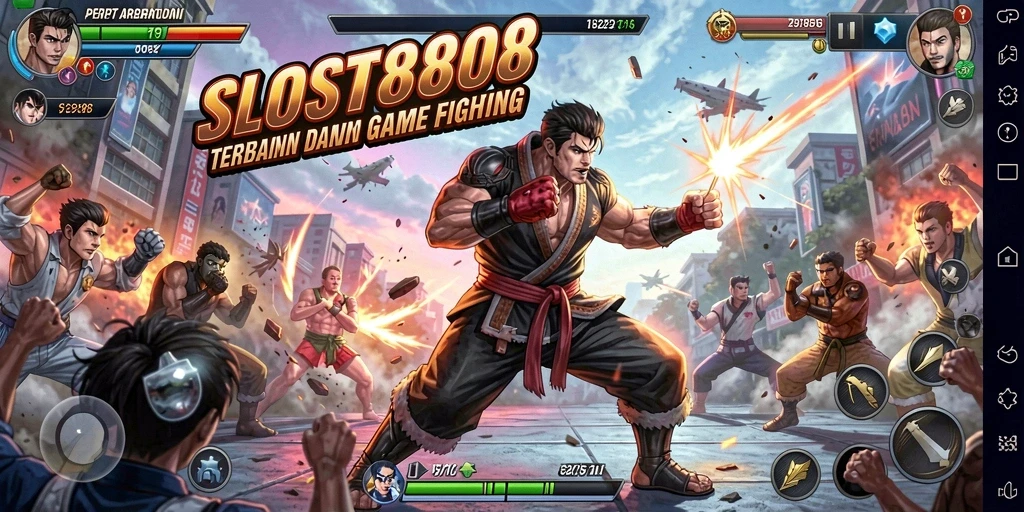 Screenshot gameplay pertarungan yang intens dan seru.