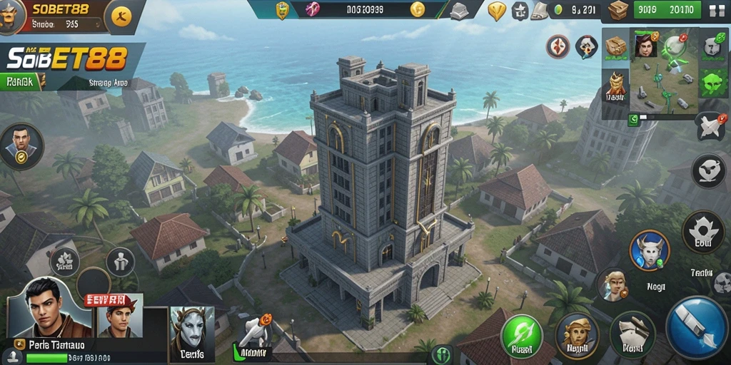 Screenshot utama SOBET88 menampilkan aksi seru dalam permainan Tower Defense.